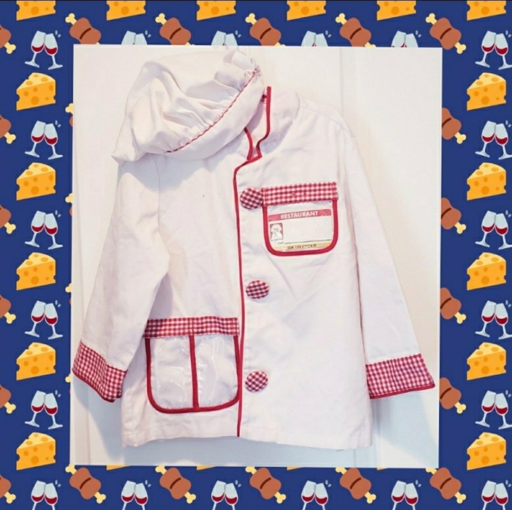 Chef's costume: jacket & hat, Size 4t - 6